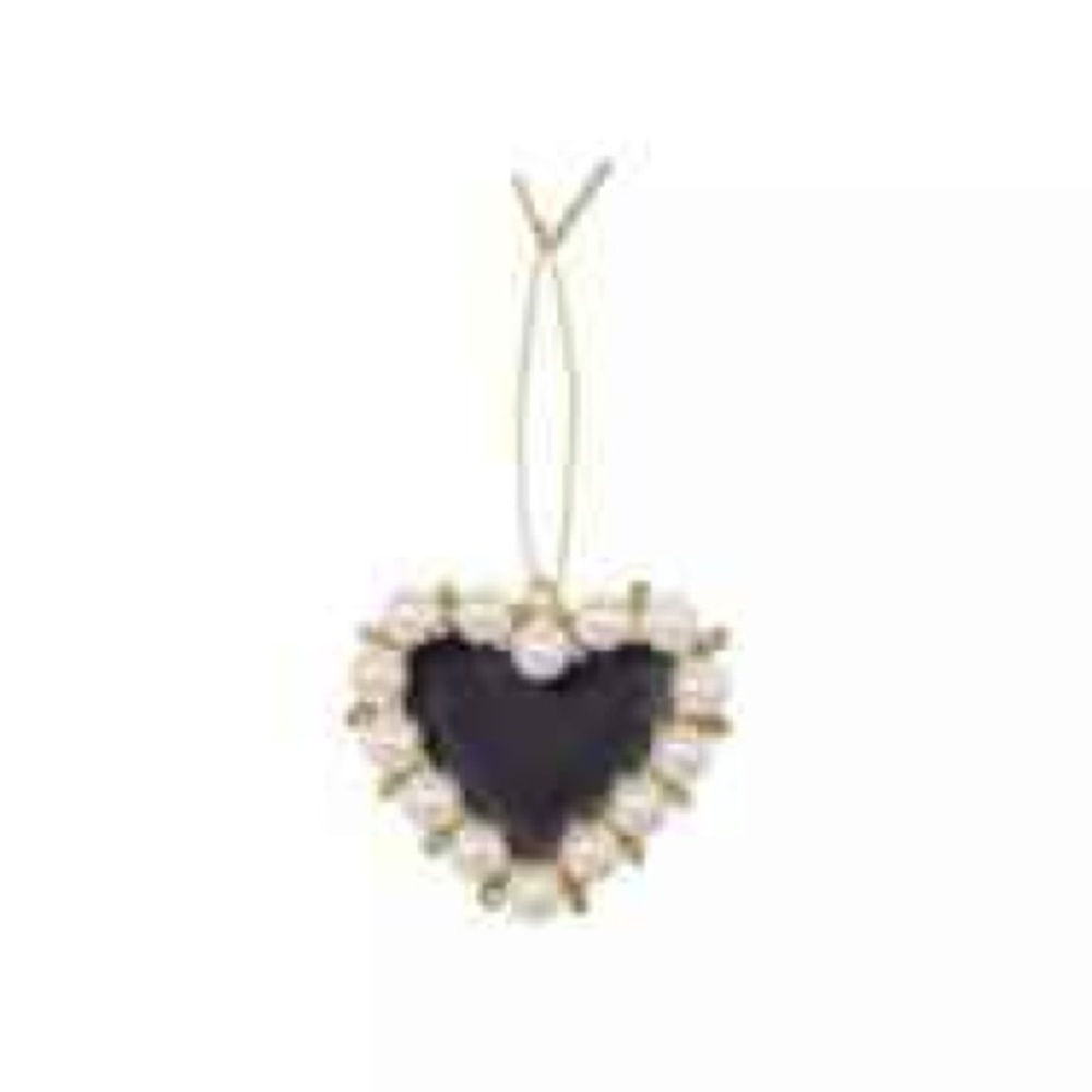 Kendra Scott x Target Gold and Pearl Black Heart Ornament NWT